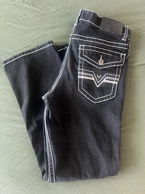 Men’s Black Jeans with White Contrast Stitching